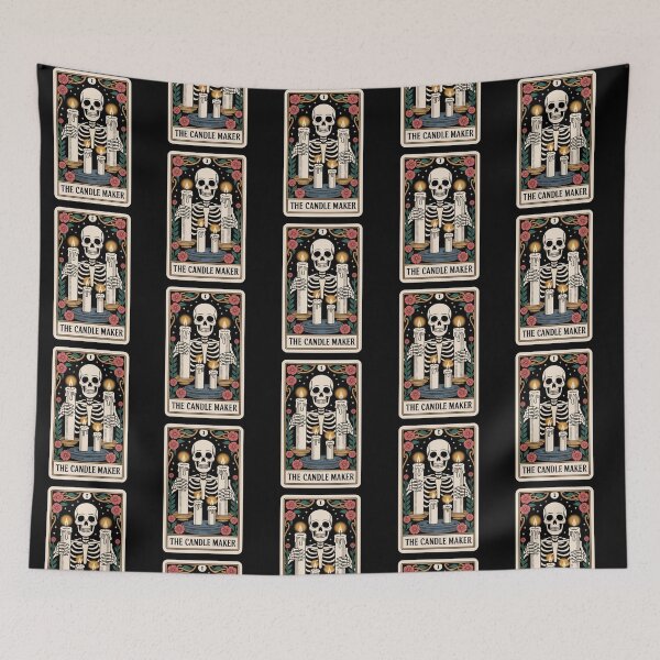 Item preview, The Candle Maker Skeleton Wax Crafter Tarot Card Design designed and sold by Blok45.
