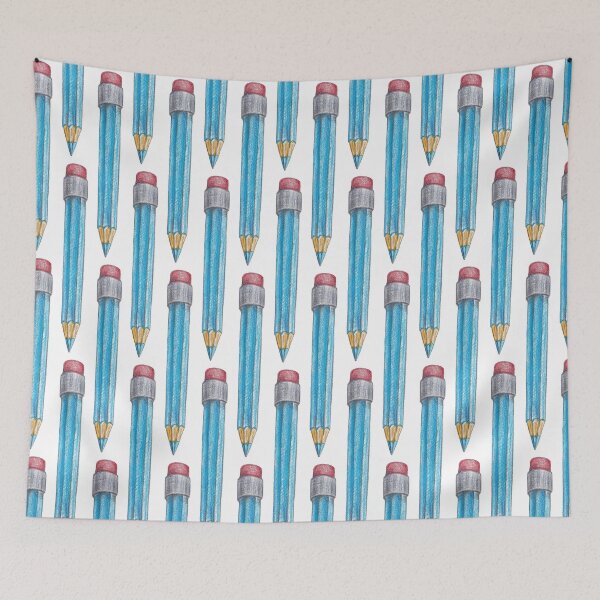 Item preview, Blue Pencil Illustration designed and sold by AlisaArtDecor.