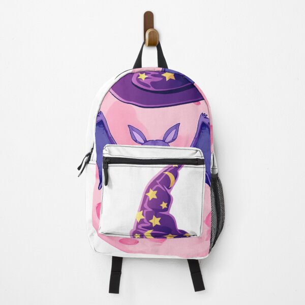 Item preview, Cute Halloween Bat with Witch Hat & Pumpkin – Spooky Pink Moon Design designed and sold by DesignArtist.ia.