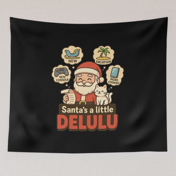 Item preview, Santa’s a Little Delulu – Funny Gen Z Christmas Meme designed and sold by Meandmyshop.