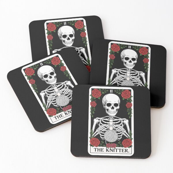 Item preview, The Knitter Skeleton Knitting Tarot Card Design designed and sold by Blok45.