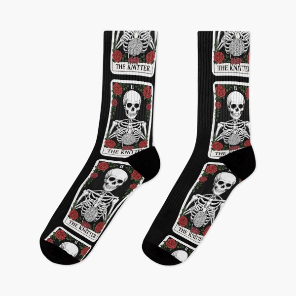 Item preview, The Knitter Skeleton Knitting Tarot Card Design designed and sold by Blok45.