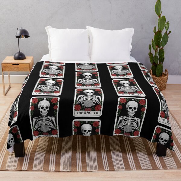 Item preview, The Knitter Skeleton Knitting Tarot Card Design designed and sold by Blok45.