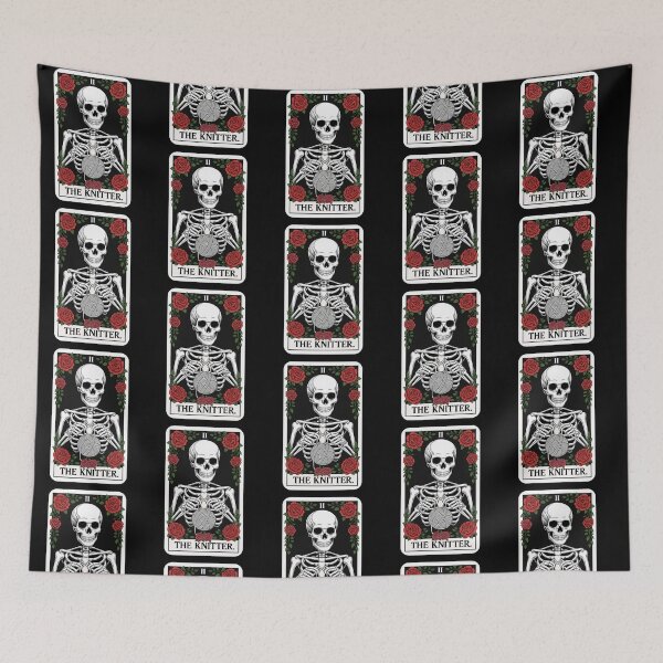 Item preview, The Knitter Skeleton Knitting Tarot Card Design designed and sold by Blok45.