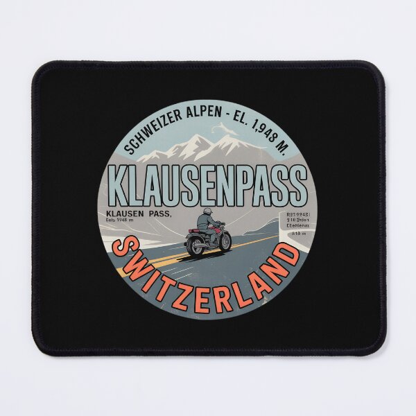 Item preview, Klausenpass Switzerland Vintage Motorcycle Emblem – Snowy Alpine Road Badge Design designed and sold by VividOrganica.