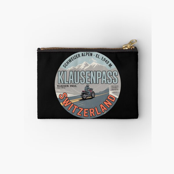 Item preview, Klausenpass Switzerland Vintage Motorcycle Emblem – Snowy Alpine Road Badge Design designed and sold by VividOrganica.
