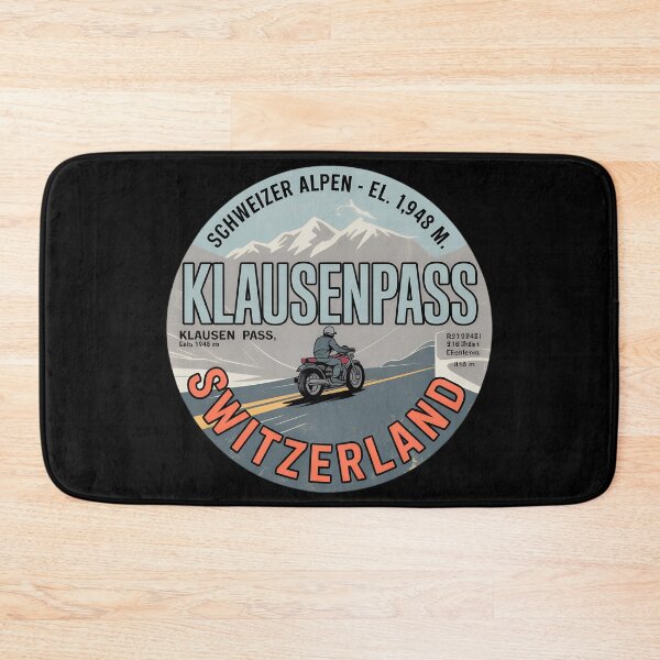Item preview, Klausenpass Switzerland Vintage Motorcycle Emblem – Snowy Alpine Road Badge Design designed and sold by VividOrganica.