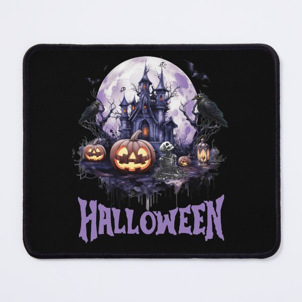 Item preview, A spooky castle surrounded by ravens and bats in Halloween style. designed and sold by DżodżoJoy.
