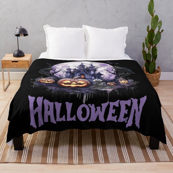 Item preview, A spooky castle surrounded by ravens and bats in Halloween style. designed and sold by DżodżoJoy.