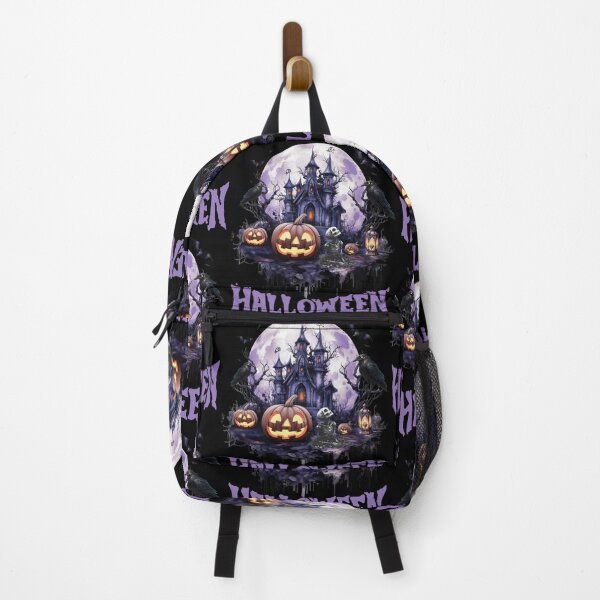 Item preview, A spooky castle surrounded by ravens and bats in Halloween style. designed and sold by DżodżoJoy.