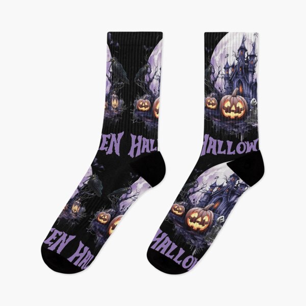 Item preview, A spooky castle surrounded by ravens and bats in Halloween style. designed and sold by DżodżoJoy.