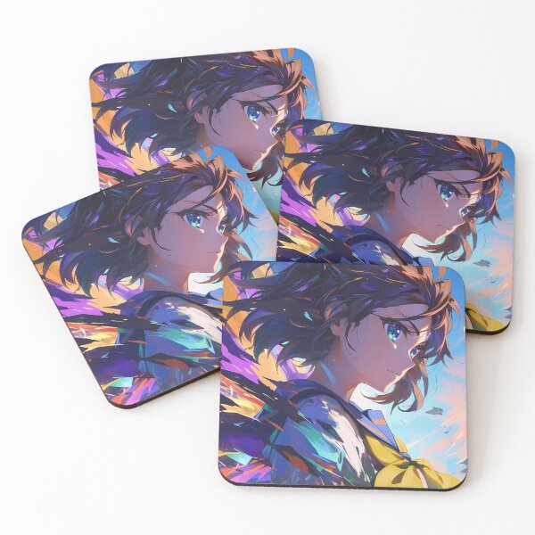Item preview, Nozomi Kasaki Ohto Ai Wonder Egg Priority Anime Determined Gaze Colorful Burst Sky designed and sold by B5fivemerch.