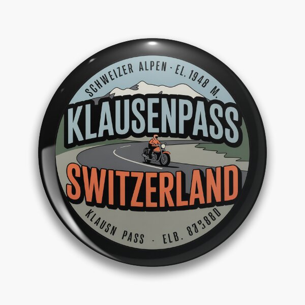 Item preview, Vintage Klausenpass Swiss Alps Motorcycle Badge – Retro Mountain Road Emblem Design designed and sold by VividOrganica.