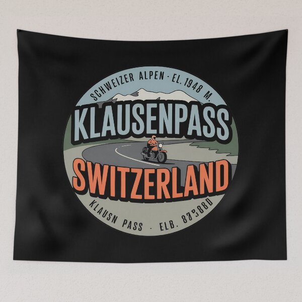 Item preview, Vintage Klausenpass Swiss Alps Motorcycle Badge – Retro Mountain Road Emblem Design designed and sold by VividOrganica.