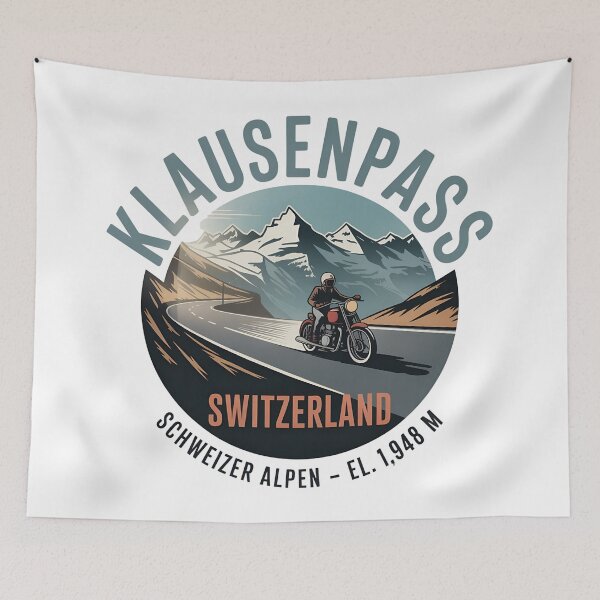 Item preview, Klausenpass Motorcycle Adventure Emblem – Swiss Alps Vintage Road Rider Badge designed and sold by VividOrganica.
