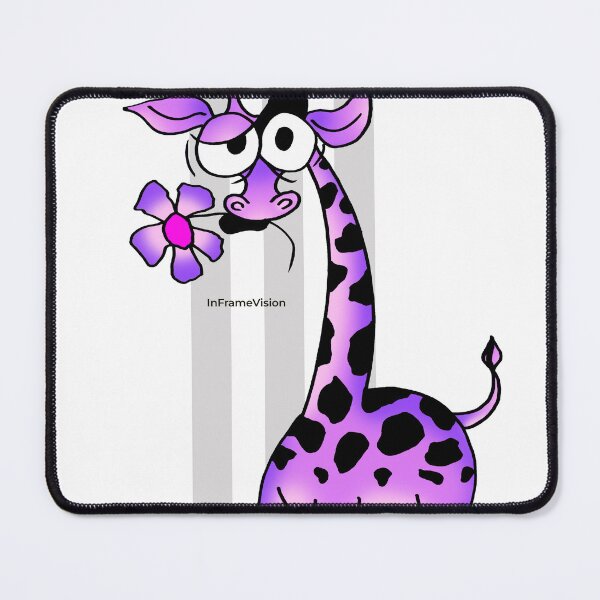 Item preview, Cute Purple Giraffe with Flower – Funny Cartoon Illustration designed and sold by InFrameVision.