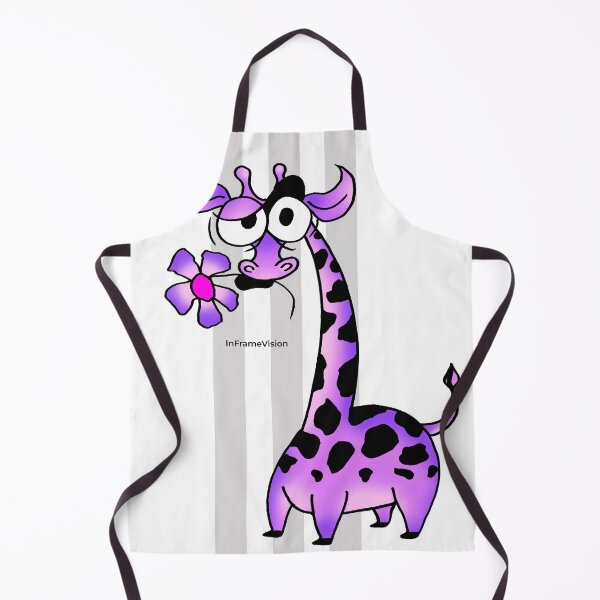 Item preview, Cute Purple Giraffe with Flower – Funny Cartoon Illustration designed and sold by InFrameVision.