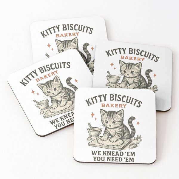 Item preview, Kitty Biscuits Bakery "We Knead 'Em, You Need 'Em" Funny Cat Pun designed and sold by StickChic.