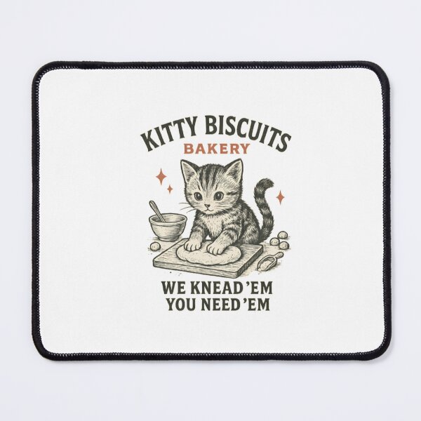 Item preview, Kitty Biscuits Bakery "We Knead 'Em, You Need 'Em" Funny Cat Pun designed and sold by StickChic.