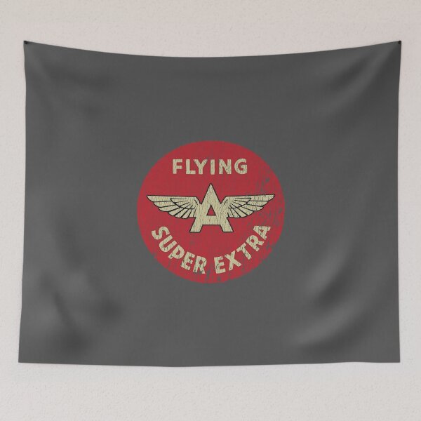 Item preview, Flying A Super Extra gasoline 1950s-70s - aged, shop worn print designed and sold by retropetrol.
