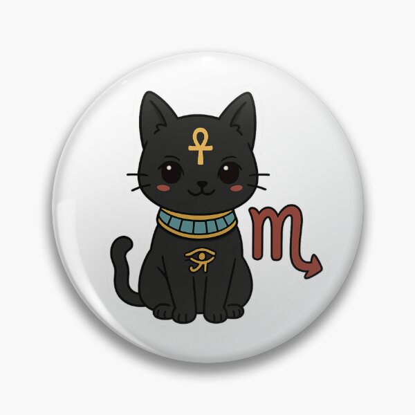 Item preview, Bastet Zodiac Cat – Scorpio (Kawaii Egyptian Black Cat) designed and sold by Eye Of Horus.
