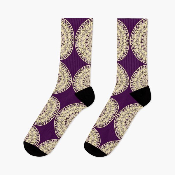 Item preview, Purple gold Mandala Pattern Floral Flower Boho Abstract Geometric Zen Sacred Geometry Art designed and sold by DivineMandala.
