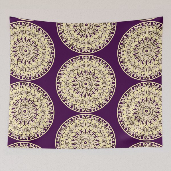 Item preview, Purple gold Mandala Pattern Floral Flower Boho Abstract Geometric Zen Sacred Geometry Art designed and sold by DivineMandala.