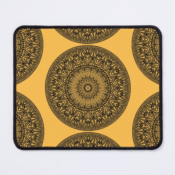 Item preview, Hand Drawn Mandala Design Floral Pattern Gold Black Yoga Meditation Sacred Geometry designed and sold by DivineMandala.