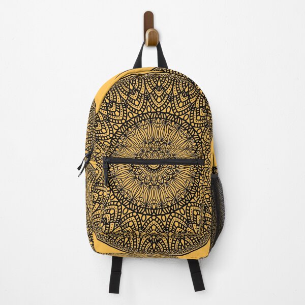 Item preview, Hand Drawn Mandala Design Floral Pattern Gold Black Yoga Meditation Sacred Geometry designed and sold by DivineMandala.