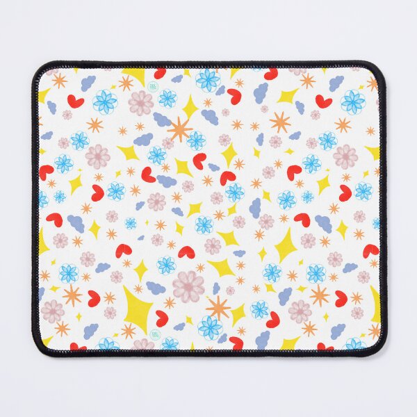 Item preview, Retro Floral Star Heart Pattern | Whimsical Seamless Hand-Drawn Design | Colorful 70s Pop Art Print for Fabric, Wallpaper & Décor designed and sold by dblten-mnl.