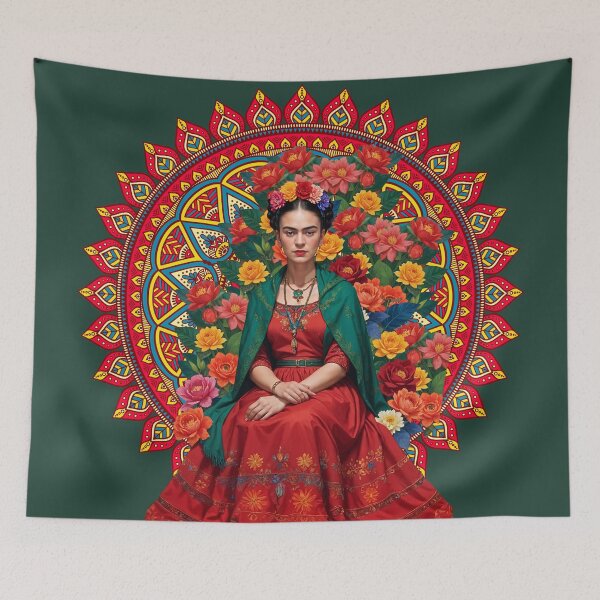Item preview, Frida Kahlo Red Rose ,Frida Kahlo Red Mandala designed and sold by TeeARTHY.
