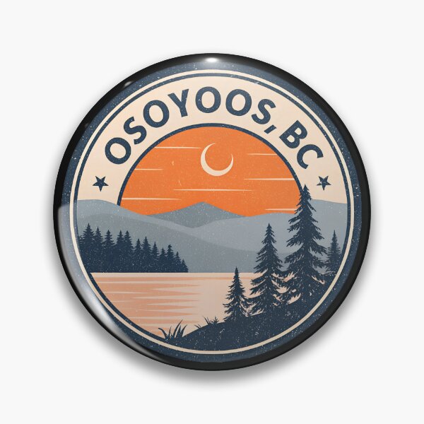 Item preview, Vintage Osoyoos Lake Sunset Badge – Distressed Retro Osoyoos BC Design designed and sold by VividOrganica.