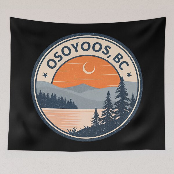 Item preview, Vintage Osoyoos Lake Sunset Badge – Distressed Retro Osoyoos BC Design designed and sold by VividOrganica.