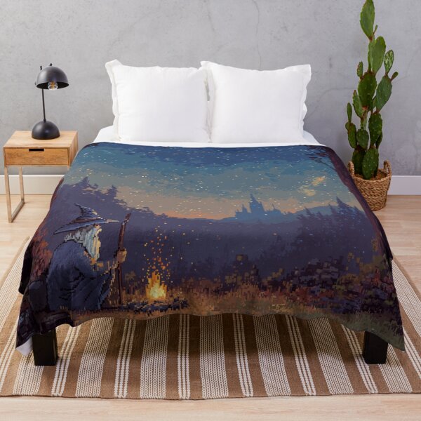 Item preview, Wizard Resting Beside a Campfire Pixel Art designed and sold by Rtymer.