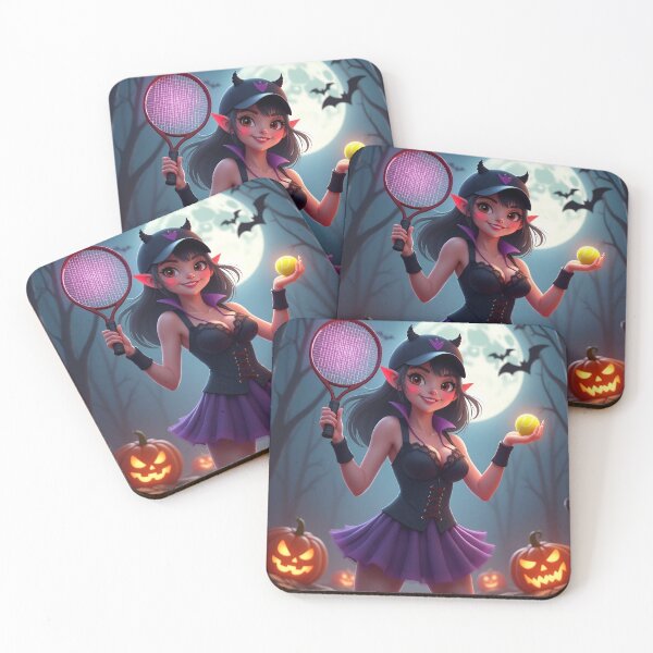 Item preview, Moonlit Match: The Devilish Tennis Duel designed and sold by Nest & Thread.