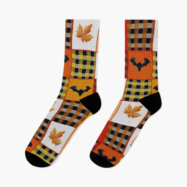 Item preview, Festive Halloween, pumpkins, ghosts, bats, autumn leaves, black background, orange elements, Cute characters, pumpkins with faces designed and sold by Tetiana Pohurska.