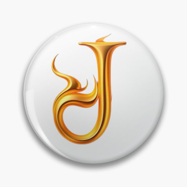 Item preview, Golden Flame Letter J – Luxury 3D Alphabet Design designed and sold by 1TruthMatrix.