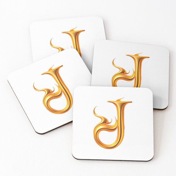 Item preview, Golden Flame Letter J – Luxury 3D Alphabet Design designed and sold by 1TruthMatrix.