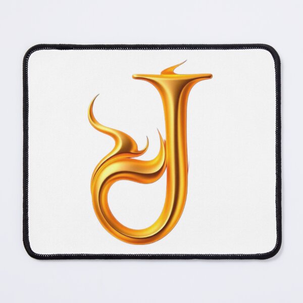 Item preview, Golden Flame Letter J – Luxury 3D Alphabet Design designed and sold by 1TruthMatrix.