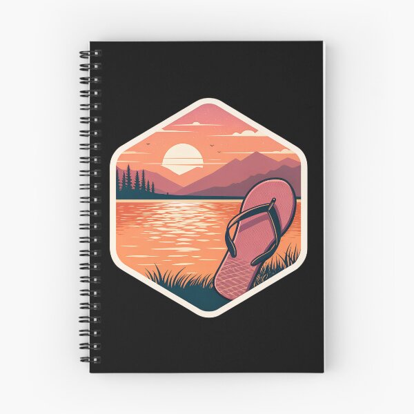 Item preview, Osoyoos Lake Summer Sunset Sticker – Retro Beach Flip-Flops Design designed and sold by VividOrganica.