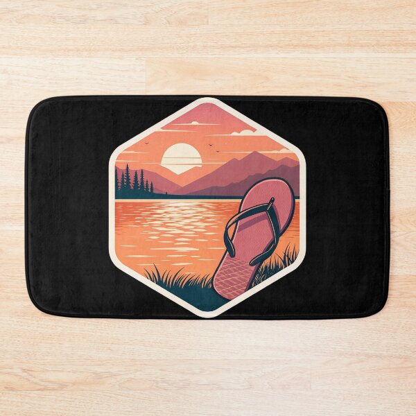 Item preview, Osoyoos Lake Summer Sunset Sticker – Retro Beach Flip-Flops Design designed and sold by VividOrganica.