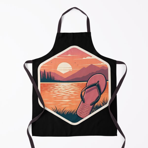 Item preview, Osoyoos Lake Summer Sunset Sticker – Retro Beach Flip-Flops Design designed and sold by VividOrganica.