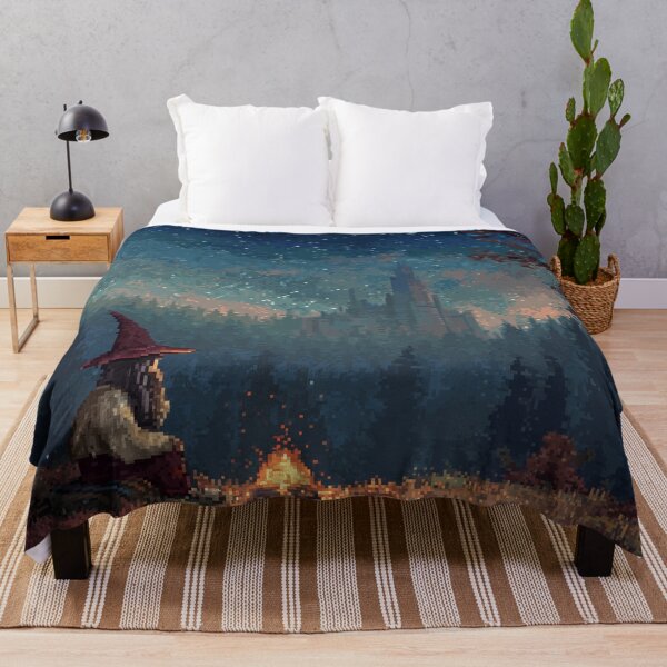 Item preview, Wizard Resting Beside a Campfire Pixel Art designed and sold by Rtymer.