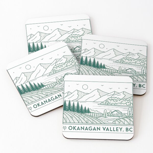 Item preview, Minimalist Okanagan Valley Line Art – Osoyoos Lake and Vineyard Design designed and sold by VividOrganica.