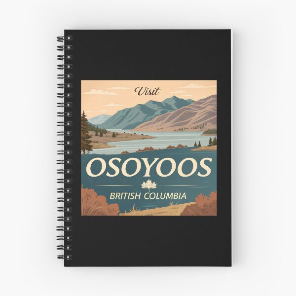 Item preview, Retro Osoyoos Travel Poster – Vintage Desert and Lake Landscape of British Columbia designed and sold by VividOrganica.