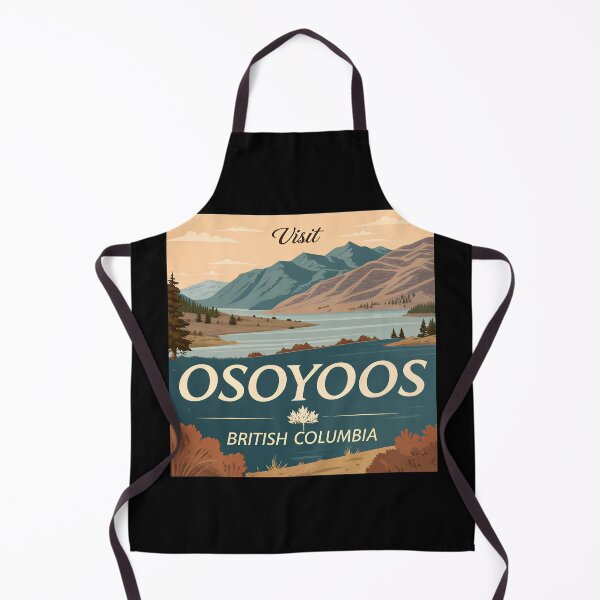 Item preview, Retro Osoyoos Travel Poster – Vintage Desert and Lake Landscape of British Columbia designed and sold by VividOrganica.