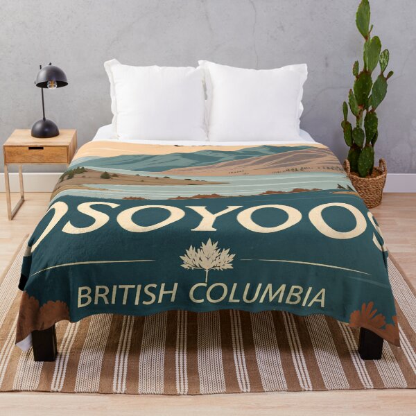 Item preview, Retro Osoyoos Travel Poster – Vintage Desert and Lake Landscape of British Columbia designed and sold by VividOrganica.