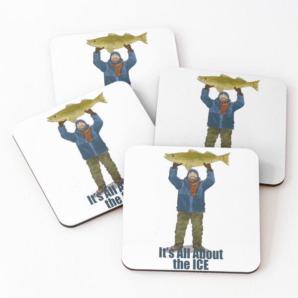 Item preview, Ice Fishing, It's All About The Ice, Man Holding Fish Over His Head designed and sold by MMc Buck.