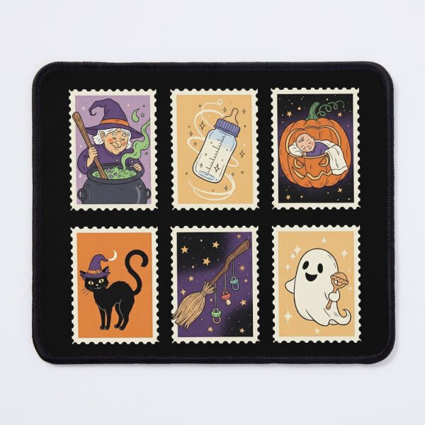 Item preview, Auntie Brewing Baby Halloween Stamp Collage designed and sold by Oommen Studio .