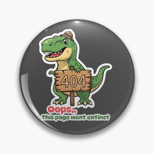 Item preview, 404 Error Page - Cartoon Dinosaur with Wooden Sign Illustration designed and sold by pictranoosa.